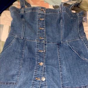 Denim Jean Botton down Dress Large worn once